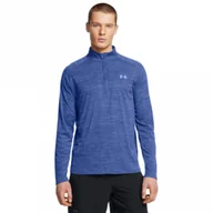 Koszulki sportowe męskie - Męski longsleeve treningowy Under Armour UA Tech Textured 1/2 Zip - niebieski - UNDER ARMOUR - miniaturka - grafika 1