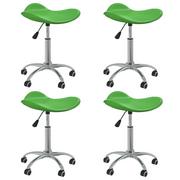 Krzesła - vidaXL Obrotowe krzesła stołowe 4 szt. zielone sztuczna skóra 3088544 - miniaturka - grafika 1