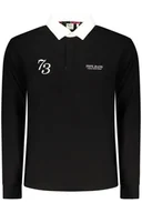 Koszulki męskie - PEPE JEANS MĘSKA KOSZULKA POLO Z DŁUGIM RĘKAWEM, CZARNA - miniaturka - grafika 1