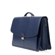 Teczki i aktówki - Teczka skórzana na laptop 17" granat - miniaturka - grafika 1