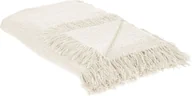 Narzuty - BELIANI Narzuta na łóżko biała bawełna 200 x 220 cm koc z frędzlami dekoracyjna ozdobna sypialnia - miniaturka - grafika 1