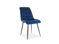 Krzesła - Signal Krzesło tapicerowane CHIC VELVET czarna rama, granatowy aksamit bluvel86 - miniaturka - grafika 1