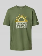 Koszulki męskie - T-shirt z detalami z logo - miniaturka - grafika 1