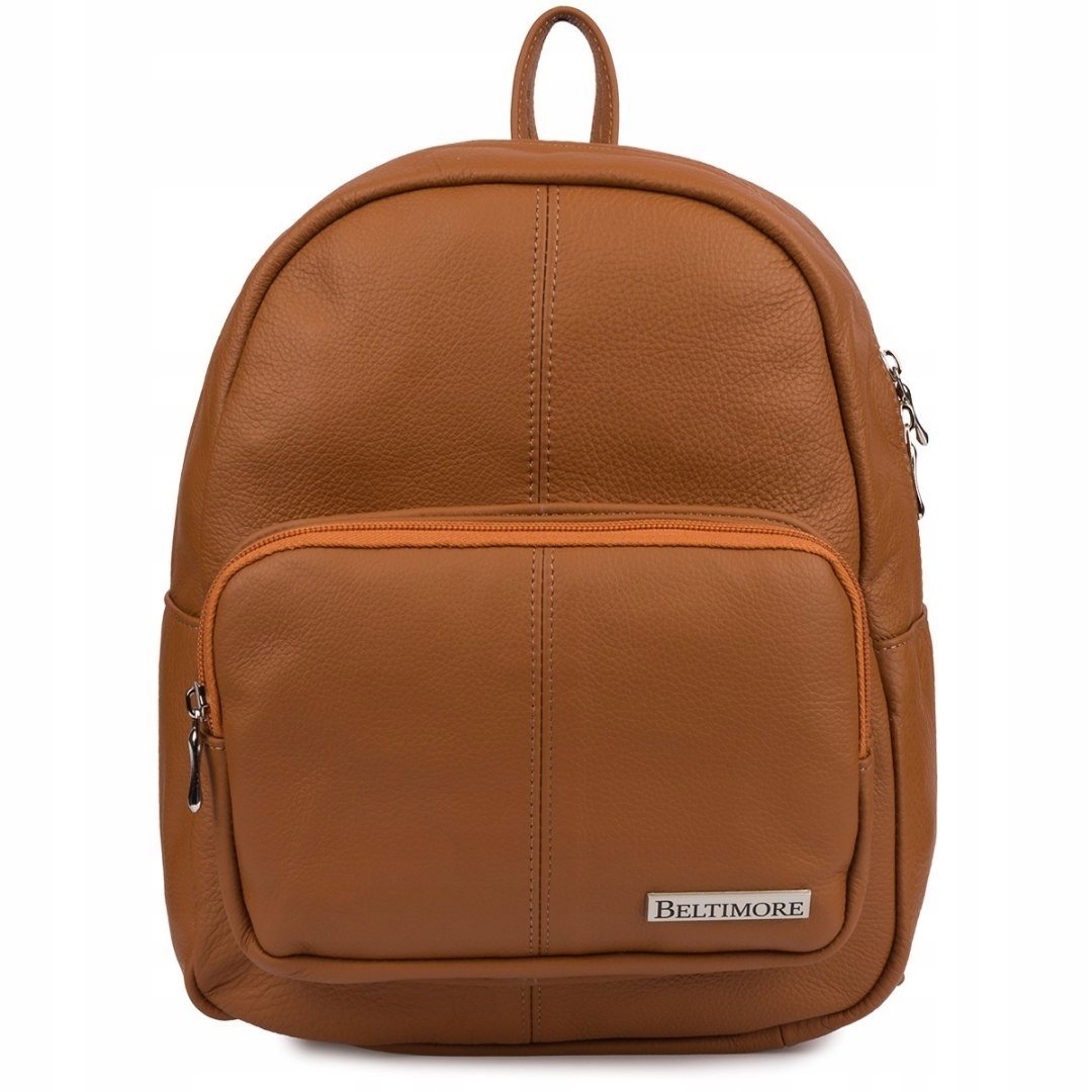 Plecak damski skórzany klasyczny duży skóra naturalna rudy Beltimore R33
