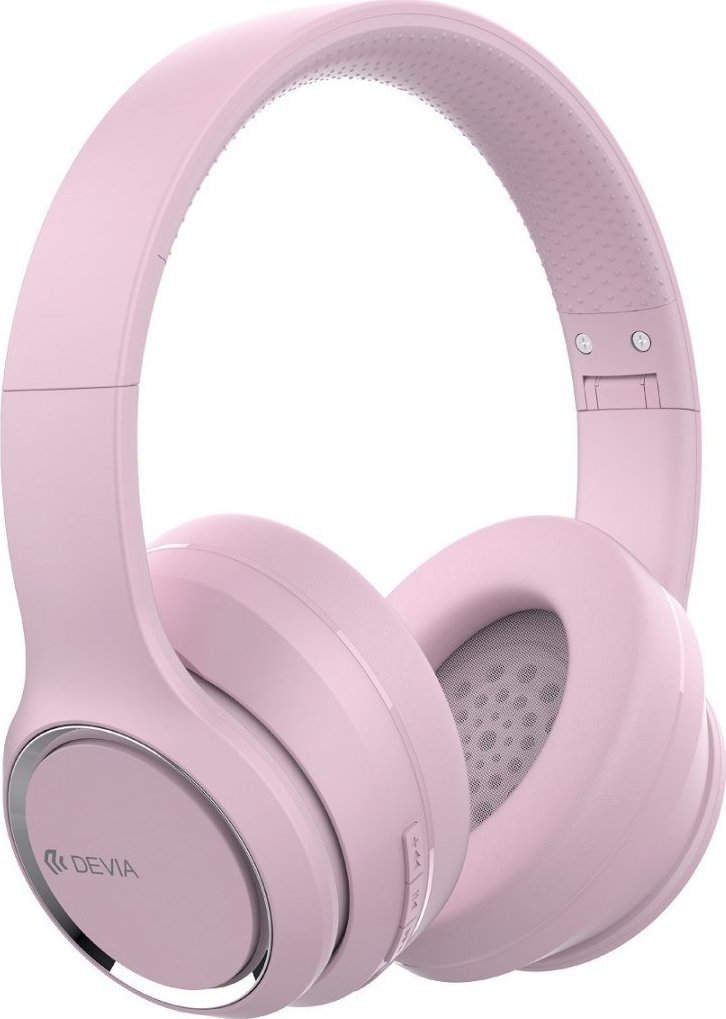 Devia słuchawki Bluetooth Kintone nauszne różowe