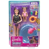 Lalki dla dziewczynek - Mattel Skipper opiekunka z bobaskiem i basenem GRP39 - miniaturka - grafika 1