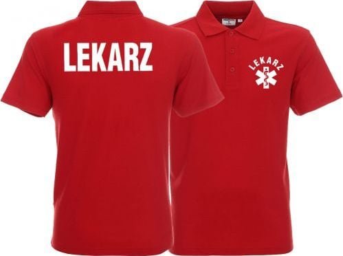 Promostars LPP - Koszulka Polo męska LEKARZ czerwona