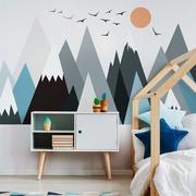 Wyposażenie pokoiku dziecięcego - Naklejka ścienna Ambiance Giant Kid Sticker Scandinavian Mountains Parka - miniaturka - grafika 1