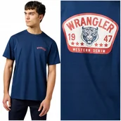 Koszulki męskie - Wrangler GRAPHIC TEE Navy granatowa bawełniana koszulka t-shirt nadruk XXL - miniaturka - grafika 1