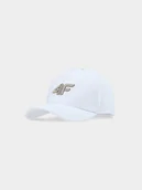 Czapki dla dzieci - 4F Czapka z daszkiem strapback dziecięca - biała Uniwersalny - miniaturka - grafika 1