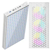 Akcesoria do komputerów stacjonarnych - Przedni panel do obudowy FORNAX 500 Gembird Front panel mesh BIAŁY - miniaturka - grafika 1