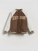 Kurtki i płaszcze dla chłopców - Reserved - Kurtka bomber - beżowy - miniaturka - grafika 1