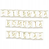 Balony i akcesoria - BANER KOMUNIJNY GIRLANDA OZDOBA KOMUNIA ŚWIĘTA Y7 - miniaturka - grafika 1