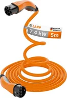 Ładowarki do samochodów elektrycznych - Kabel do ładowania samochodów LAPP Helix Typu 2, do 7,4 kW, 5 m, pomarańczowy 5555935014 - miniaturka - grafika 1