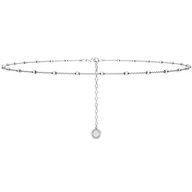 Łańcuszki - Srebrny łańcuszek choker ankier z kulkami, srebro 925 : Długość (cm) - 35 + 5, Srebro - kolor pokrycia - Pokrycie platyną,35 + 5 - miniaturka - grafika 1