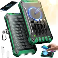Powerbanki - Powerbank Solarny 26800MAH Ład Bezprzewodowe Indukcja Latarka - miniaturka - grafika 1