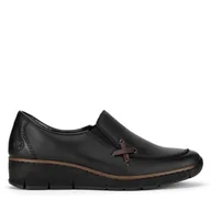 Półbuty damskie - Półbuty Rieker 53783-00 Czarny - miniaturka - grafika 1