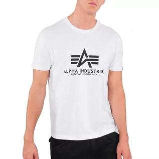 Koszulki sportowe męskie - Koszulka Alpha Industries Basic T-shirt 10050109 - biała - grafika 1