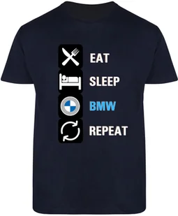 T-SHIRT MĘSKI BMW M POWER MOTORYZACYJNA KOSZULKA GRANATOWA R-L A347 - Koszulki męskie - miniaturka - grafika 1