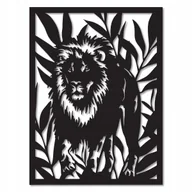 Dekoracje domu - OBRAZY DO SYPIALNI Z DREWNA OBRAZ AŻUROWY LEW DEKORACJA ŚCIENNA ZWIERZĘTA - miniaturka - grafika 1