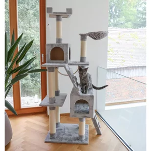 Kerbl Drapak dla kota Square, 178 cm, jasnoszary - Legowiska dla kotów - miniaturka - grafika 1