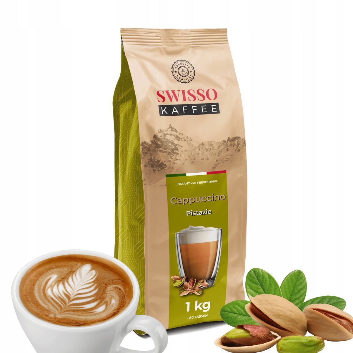 Kawa Cappuccino pistacjowa Swisso Kaffee Wysoka Jakość 1kg