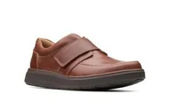Półbuty męskie - Clarks Un Abode Strap H [Dark Tan Leather] - Rozmiar 41.5 - miniaturka - grafika 1