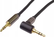 Kable komputerowe i do monitorów - PremiumCord HQ stíněný kabel stereo Jack 3.5mm - Jack 3.5mm zahnutý 90°, 3m kjqmm3-90 - miniaturka - grafika 1