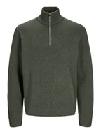 Swetry męskie - Jack & Jones Sweter "Milano" w kolorze ciemnozielonym - miniaturka - grafika 1