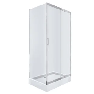 Kabina prysznicowa NAMELESS Durasan 100x80 chrom prostokątna z brodzikiem zestaw 1szt. - Kabiny prysznicowe Kabina prysznicowa NAMELESS Durasan 100x80 chrom prostokątna z brodzikiem zestaw 1szt. - Kabiny prysznicowe - miniaturka - grafika 1