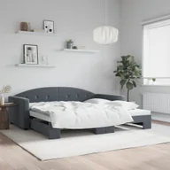 Łóżka - Sofa rozsuwana, ciemnoszara, 100x200 cm, aksamit Lumarko! - miniaturka - grafika 1