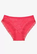 Majtki damskie - Fuksjowe Majtki Figi z Koronką z Elastycznej Bawełny Wiabelia - miniaturka - grafika 1