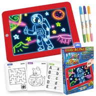Tablice dla dzieci - TABLET GRAFICZNY ZNIKOPIS 12.5" XXL NEONOWE PISAKI SZABLONY DO RYSOWANIA - miniaturka - grafika 1