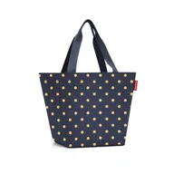 Torby i wózki na zakupy - Torba shopper m, metallic dots blue RZS4117 - miniaturka - grafika 1