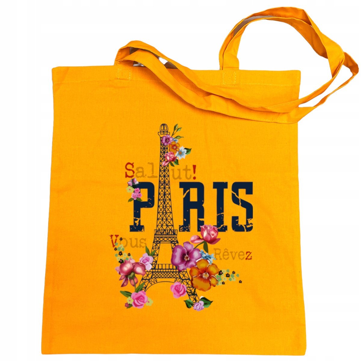 Torba na zakupy kolorowy nadruk Paryż