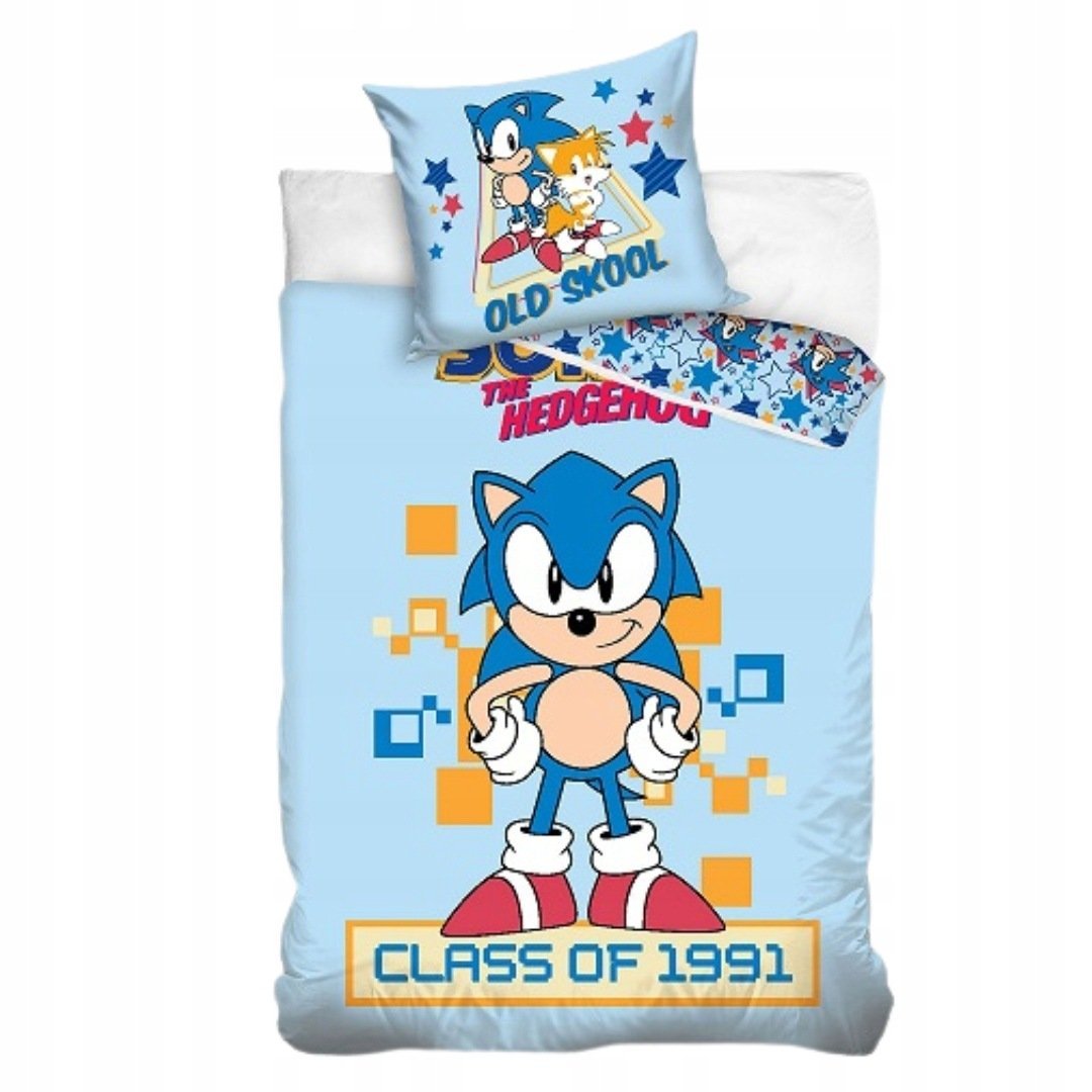 Pościel Sonic The Hedgehog 150x210+50x60 Bawełniana Kolorowa dla Dziecka