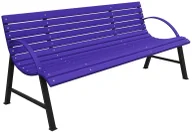 Ławki ogrodowe - Elior Fioletowa ławka ogrodowa z oparciem 180 cm - Alexis - miniaturka - grafika 1