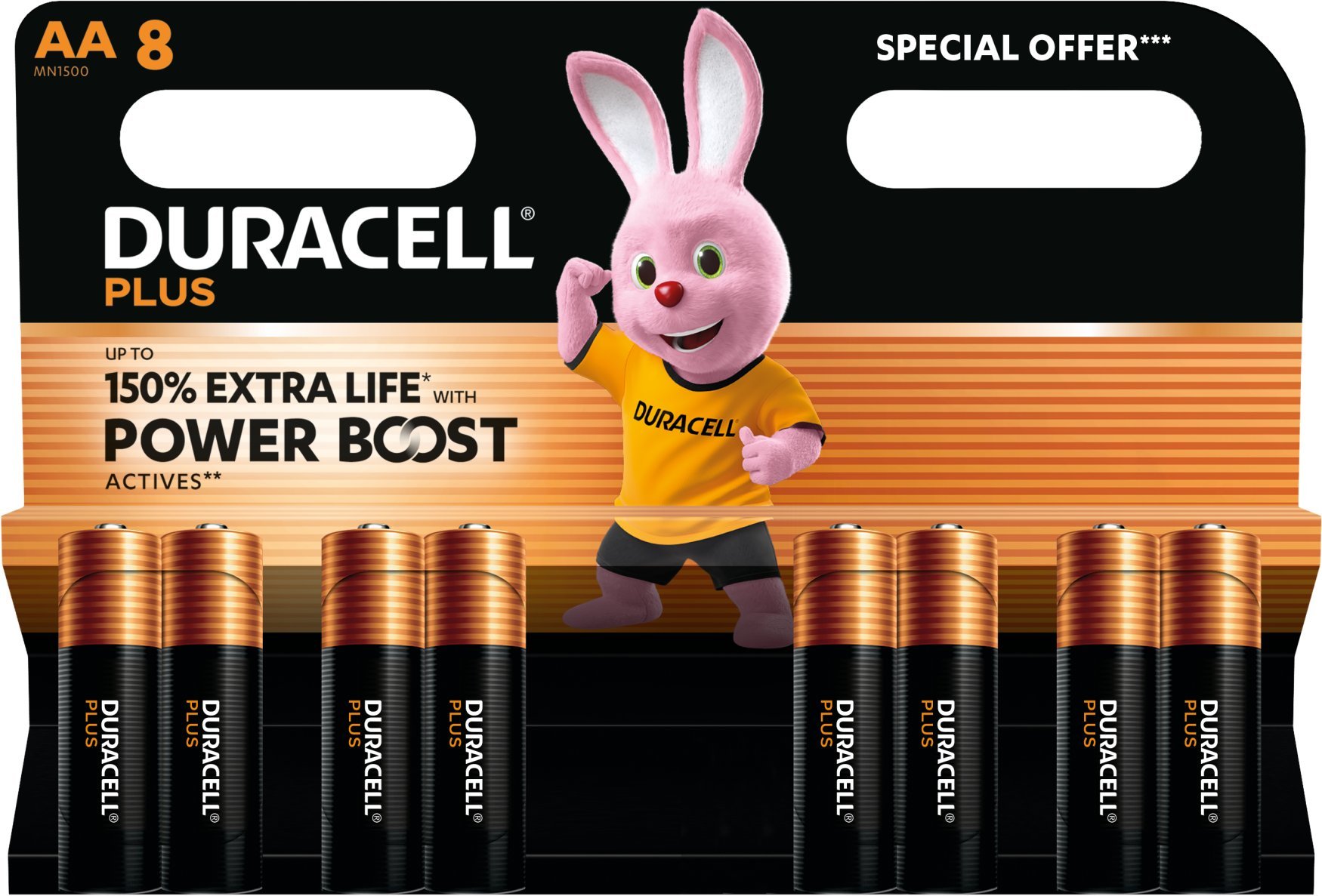 Batteri Duracell Plus Power AA alkaline 8stk/pak
