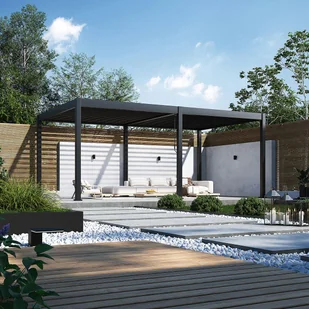 Pergola tarasowa 3.6x6 DELUXE Anthracite - Gutroof - Kratki i pergole - miniaturka - grafika 1