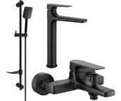 Zestawy baterii łazienkowych - Mexen Lynx DF62 zestaw wannowy, czarny - 745913DF62-70 - miniaturka - grafika 1
