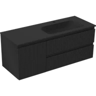 Szafki łazienkowe - Mexen Rivel szafka łazienkowa 120 cm z umywalką Vela prawą, 2S, 1D, ryflowana, czarna mat - 91A23-12047-3-BBFFF71-W23P71 - miniaturka - grafika 1