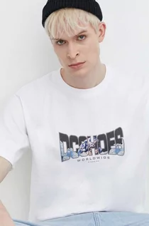 Koszulki męskie - DC t-shirt bawełniany męski kolor biały z nadrukiem - grafika 1