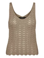 Koszulki i topy damskie - Vero Moda Top dzianinowy w kolorze khaki - miniaturka - grafika 1