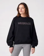 Bluzy damskie - WRANGLER CREW SWEATSHIRT BLACK W6Q2FA100 XS - miniaturka - grafika 1