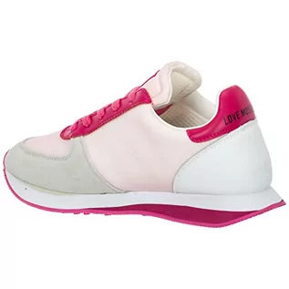 Sneakersy damskie - Love Moschino Damskie sneakersy Oxford płaskie, Róża - 37.5 EU - grafika 1