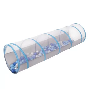 Selonis Tunel do zabawy TT-100X z piłeczkami 6cm szaro-niebieski: babyblue-niebieski-perła 50x50x20/200piłek Zabawka tunel - Łóżeczka i kojce - miniaturka - grafika 1