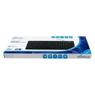 MediaRange MROS101-FR klawiatura Biuro USB AZERTY Francuski Czarny - Klawiatury - miniaturka - grafika 1