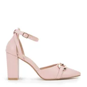 Półbuty męskie - Damskie czółenka z klamrą na słupku - miniaturka - grafika 1