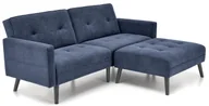 Narożniki - Granatowa sofa narożna z funkcją spania D4-T86 - miniaturka - grafika 1