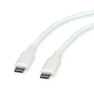 Kable USB - ROLINE Kabel USB 2.0, C-C, M/M, 60W, silikonowy, biały, 1 m - miniaturka - grafika 1